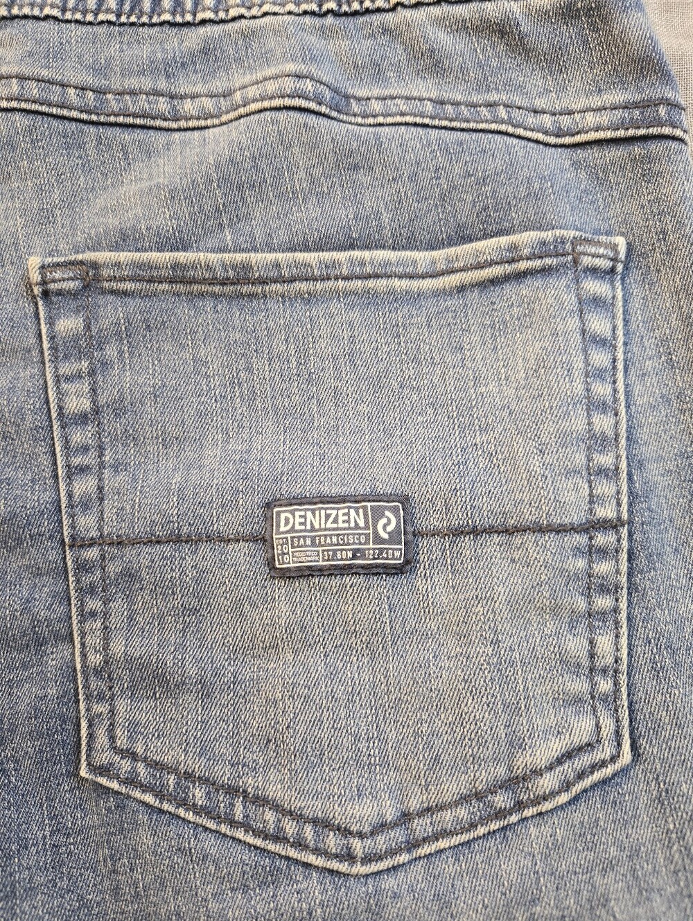 DENIZEN From Levis Boys Size 16 Light Wash Denim Drawstring Jogger Pants - Picture 3 of 14